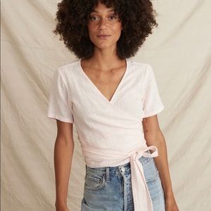 Marine Layer Marilyn Wrap Top in Rosewater